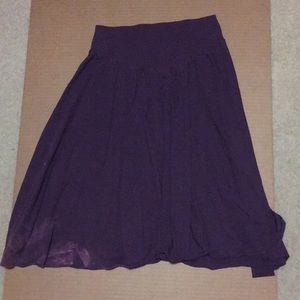 Purple high-waisted flowing skirt